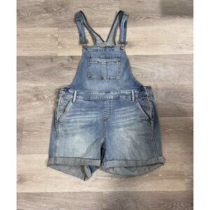 NWT Torrid Jeans Shorts Overalls Women Plus Size 18 Shortalls Cuffed Light Wash